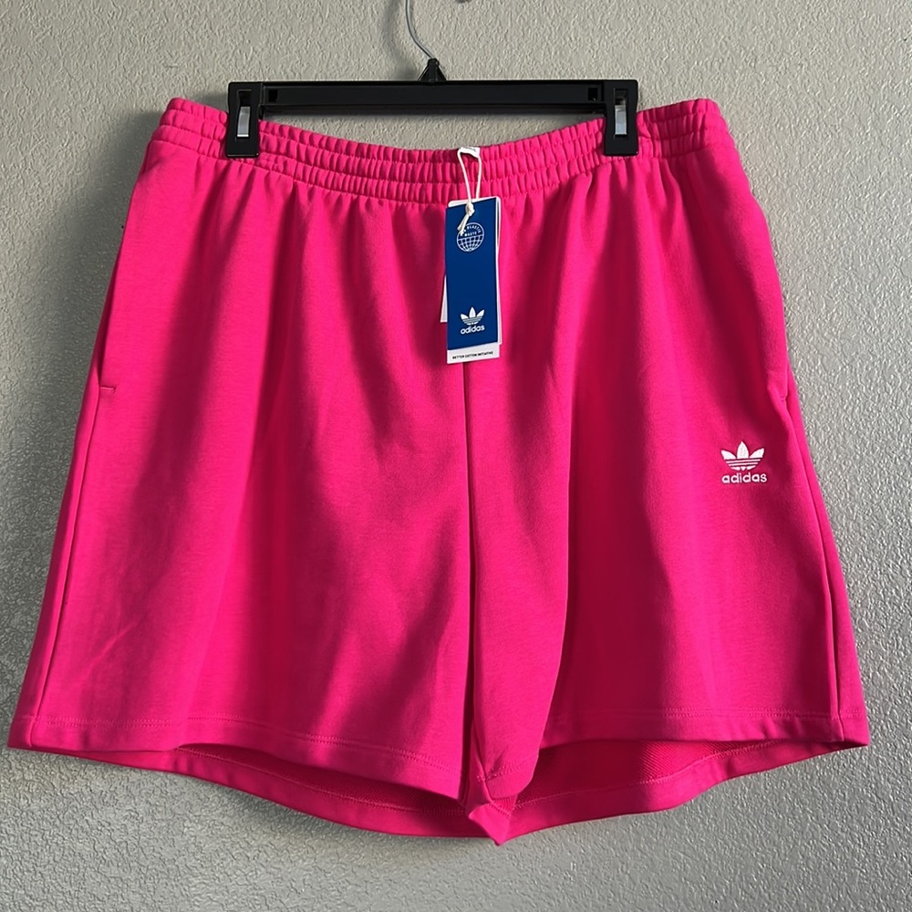 Adidas Originals pink pull-on sweatshort shorts